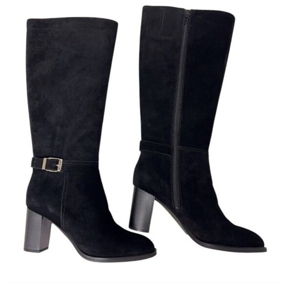 GIANI BERNINI / Black / Suede / Mid-Calf Boots / Size 8.5M / Block Heel & Side Z - Picture 6 of 9